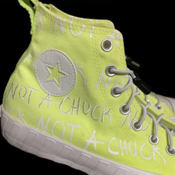 Converse Shoes Not A Chuck All Star High Top Neon  Yellow Men 10 / Women 12 - Picture 2 of 11